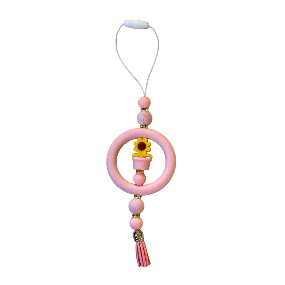 Pink Sunflower Car Charm